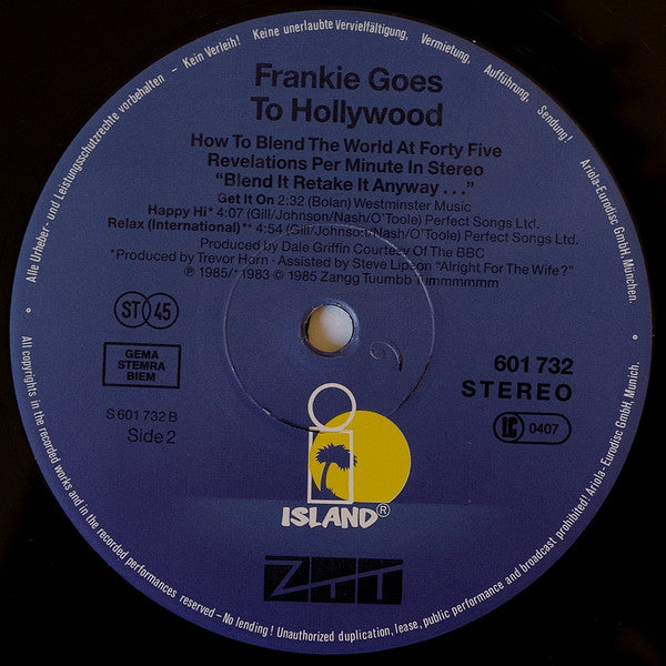 Frankie Goes To Hollywood ‎- Welcome To The Pleasuredome Vinyl 12"