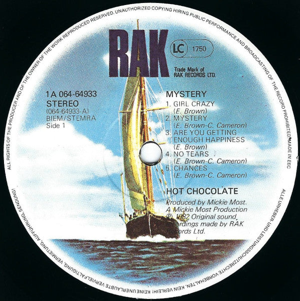 Hot Chocolate ‎- Mystery Vinyl 12"