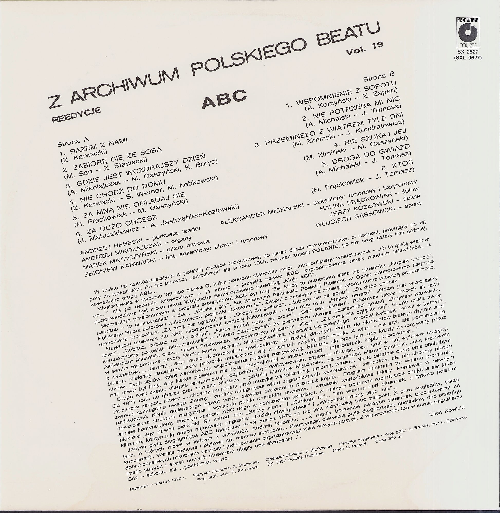 Grupa ABC Andrzeja Nebeskiego - Grupa ABC Andrzeja Nebeskiego Vinyl LP