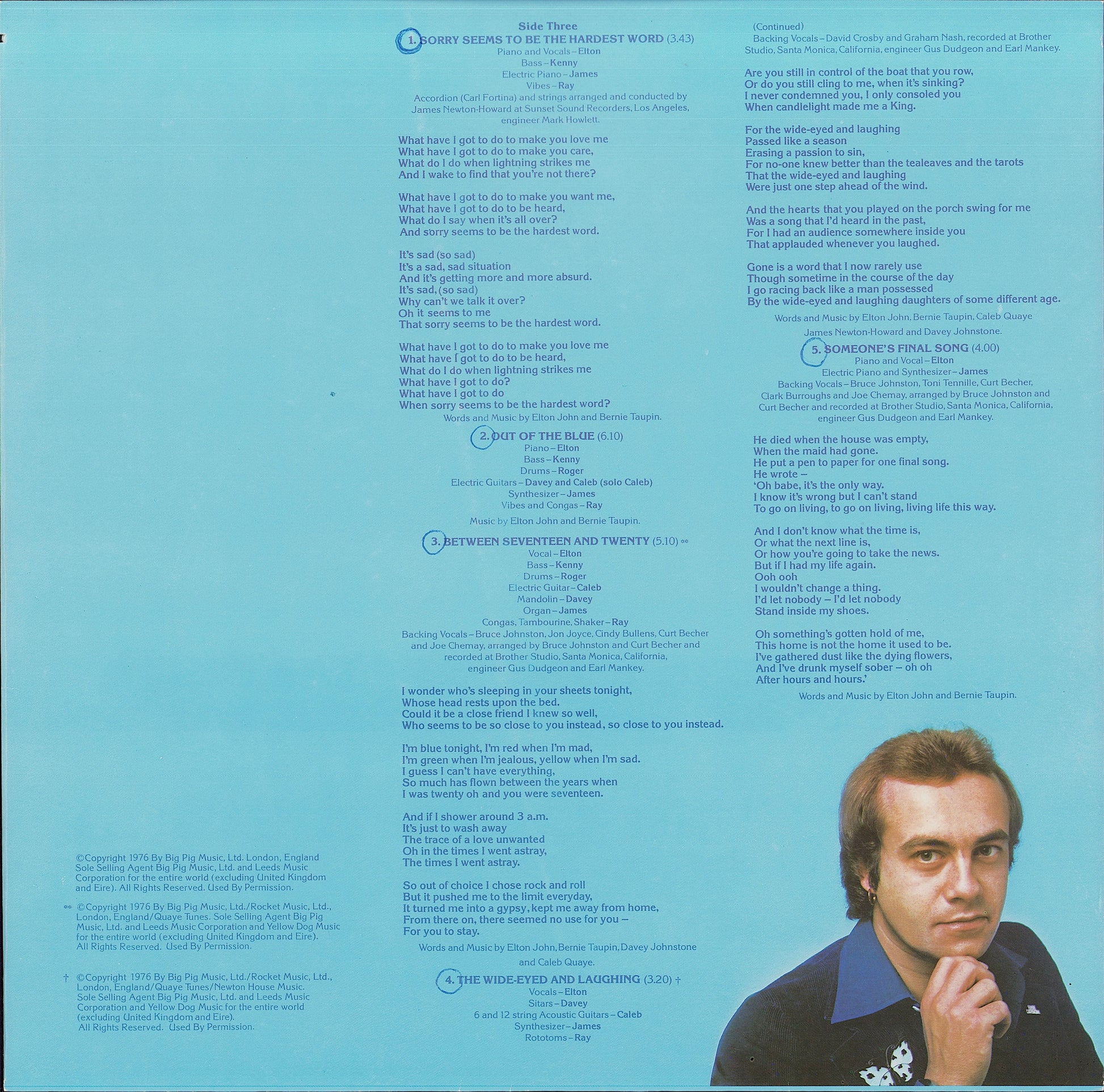 Elton John ‎- Blue Moves Vinyl 2LPI US