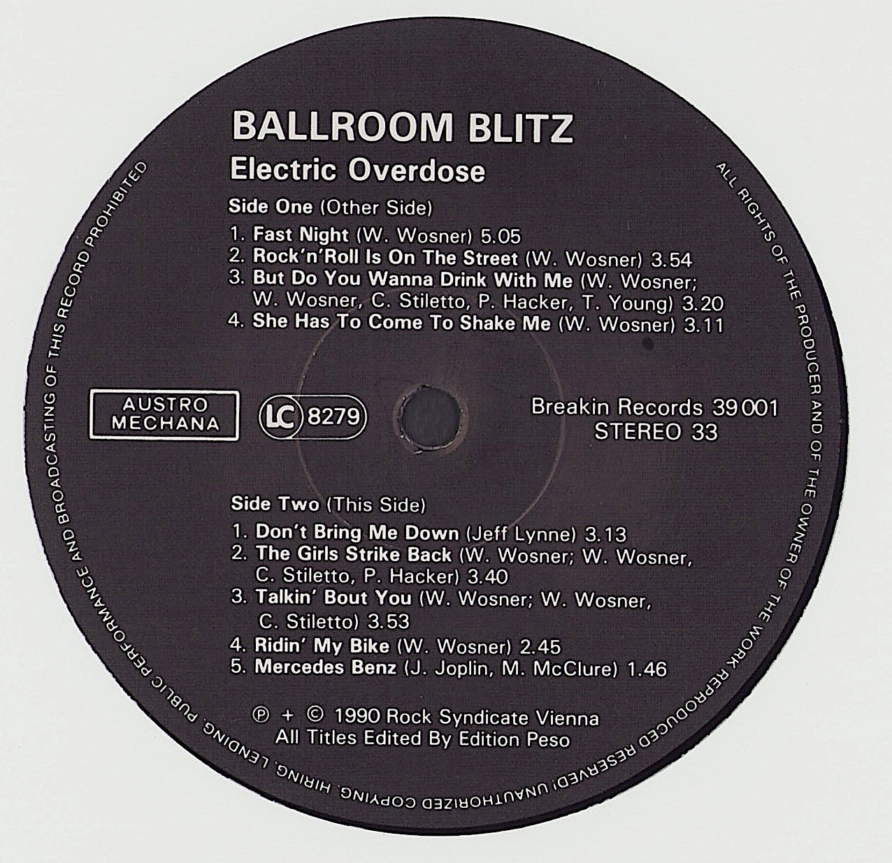 Ballroom Blitz - Electric Overdose Vinyl LP
