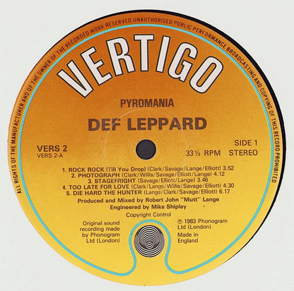 Def Leppard - Pyromania Vinyl LP UK