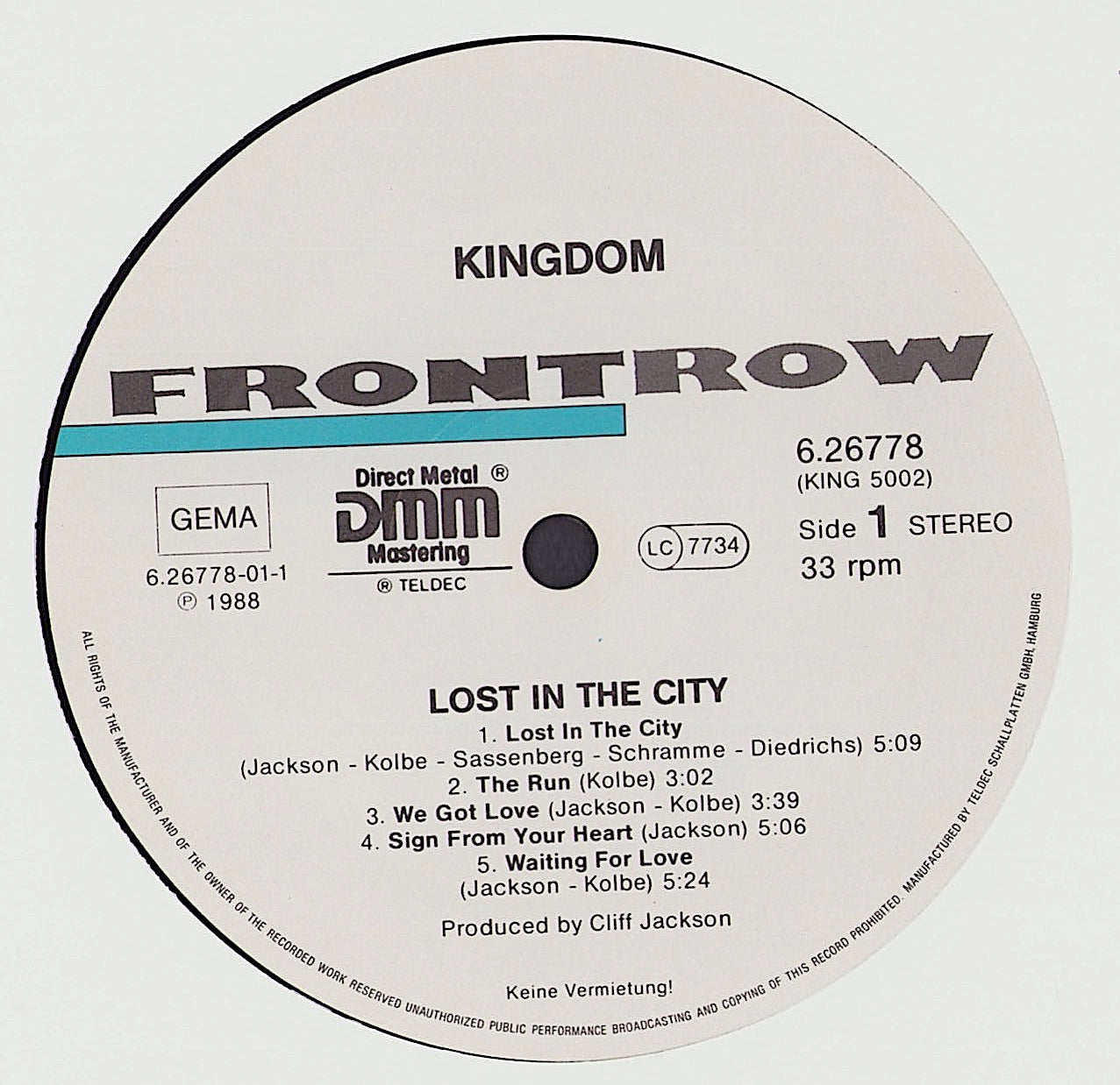 Kingdom - Lost In The City Vinyl LP