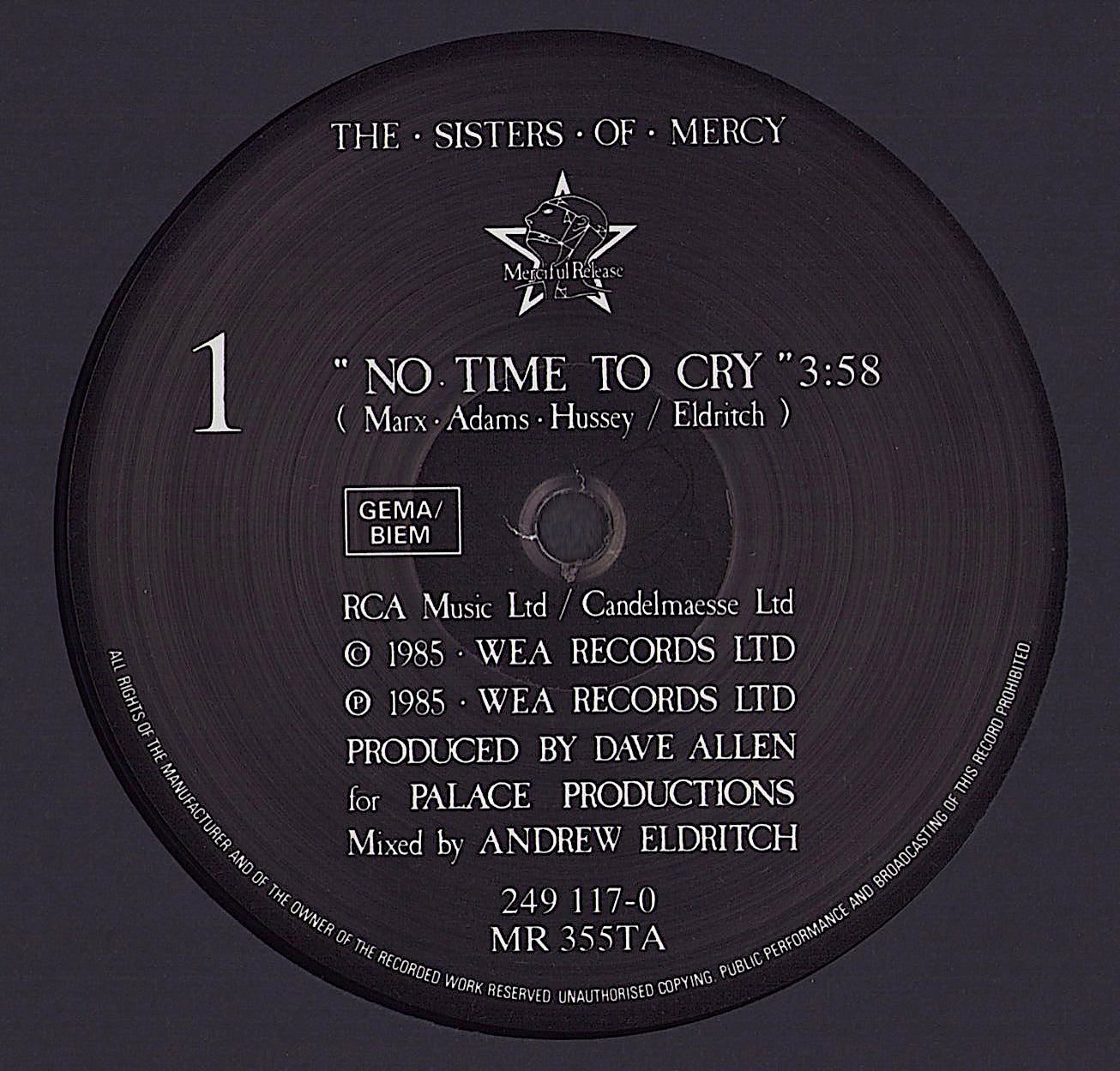 The Sisters Of Mercy ‎- No Time To Cry (Vinyl 12