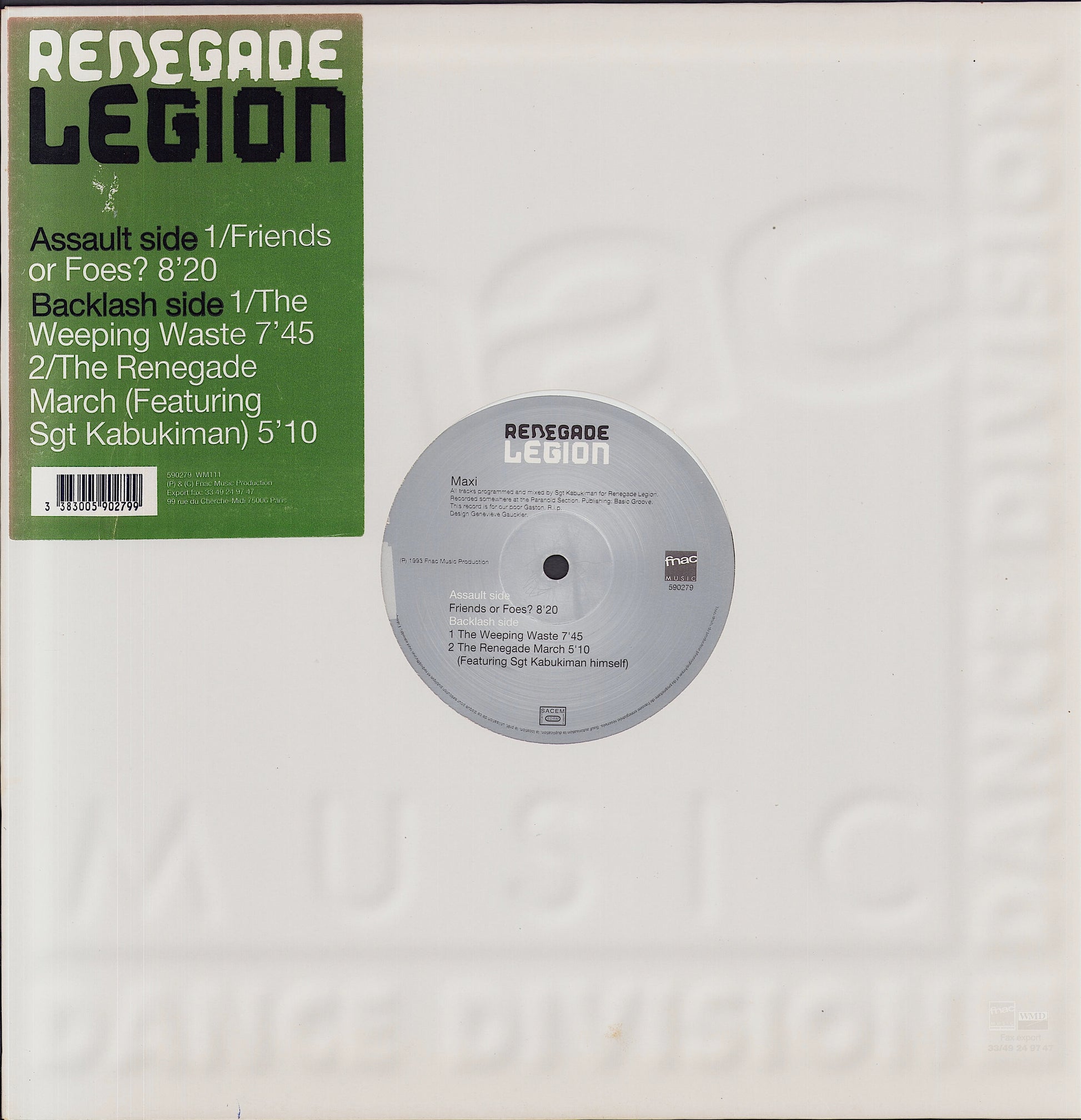 Renegade Legion ‎- Friends Or Foes? Vinyl 12"