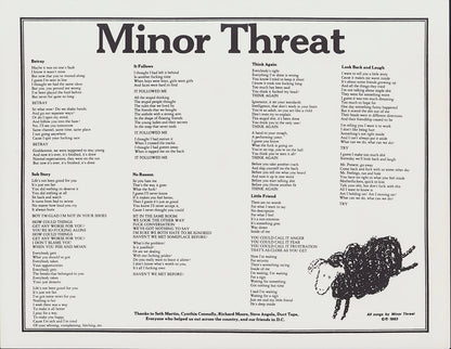 Minor Threat - Out Of Step Vinyl 12" EP