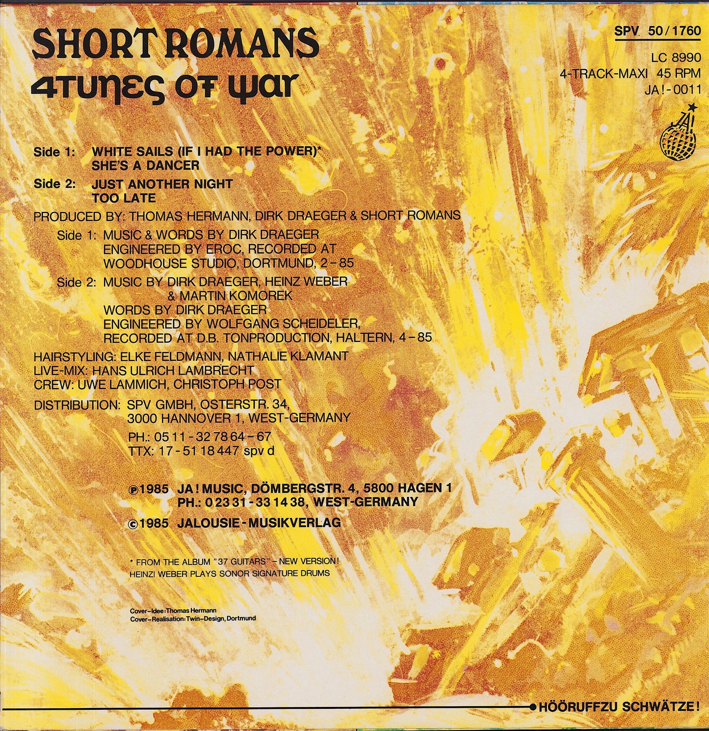 Short Romans ‎- 4tunes Of War Vinyl 12"