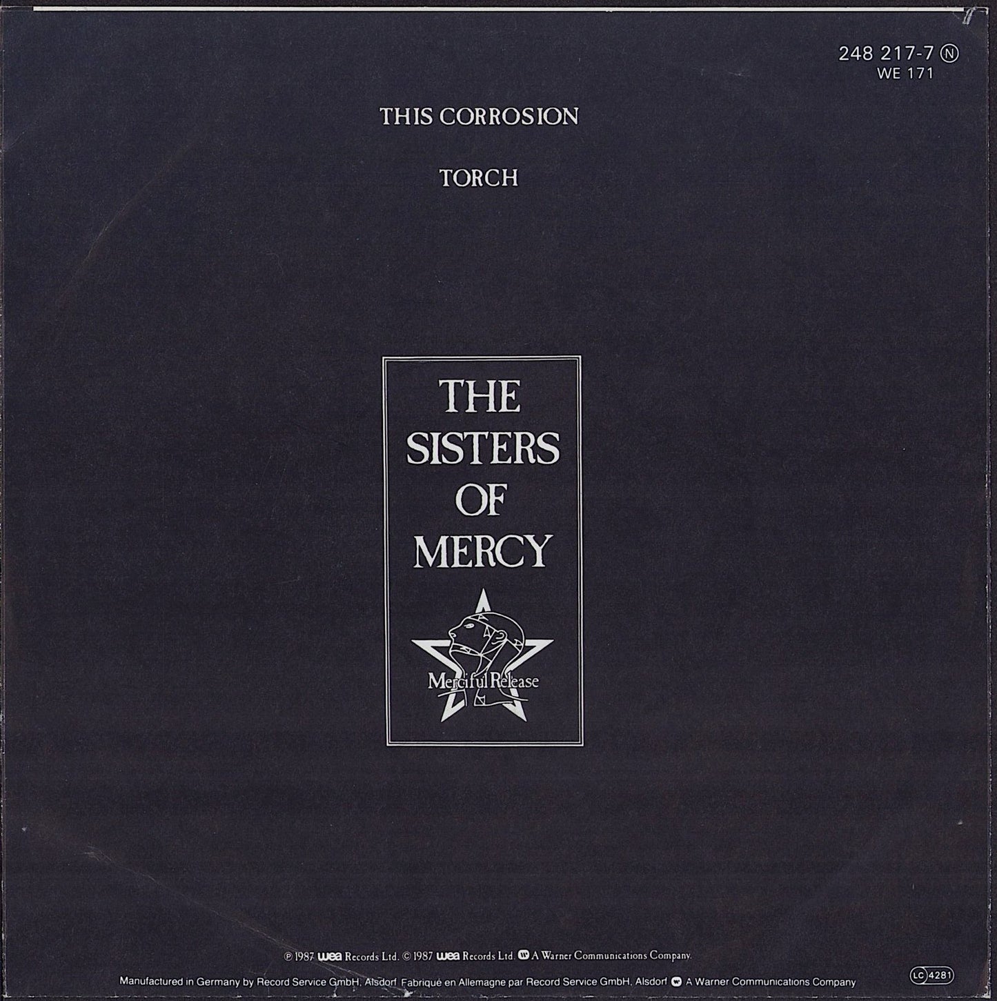 The Sisters Of Mercy - This Corrosion Vinyl 7"