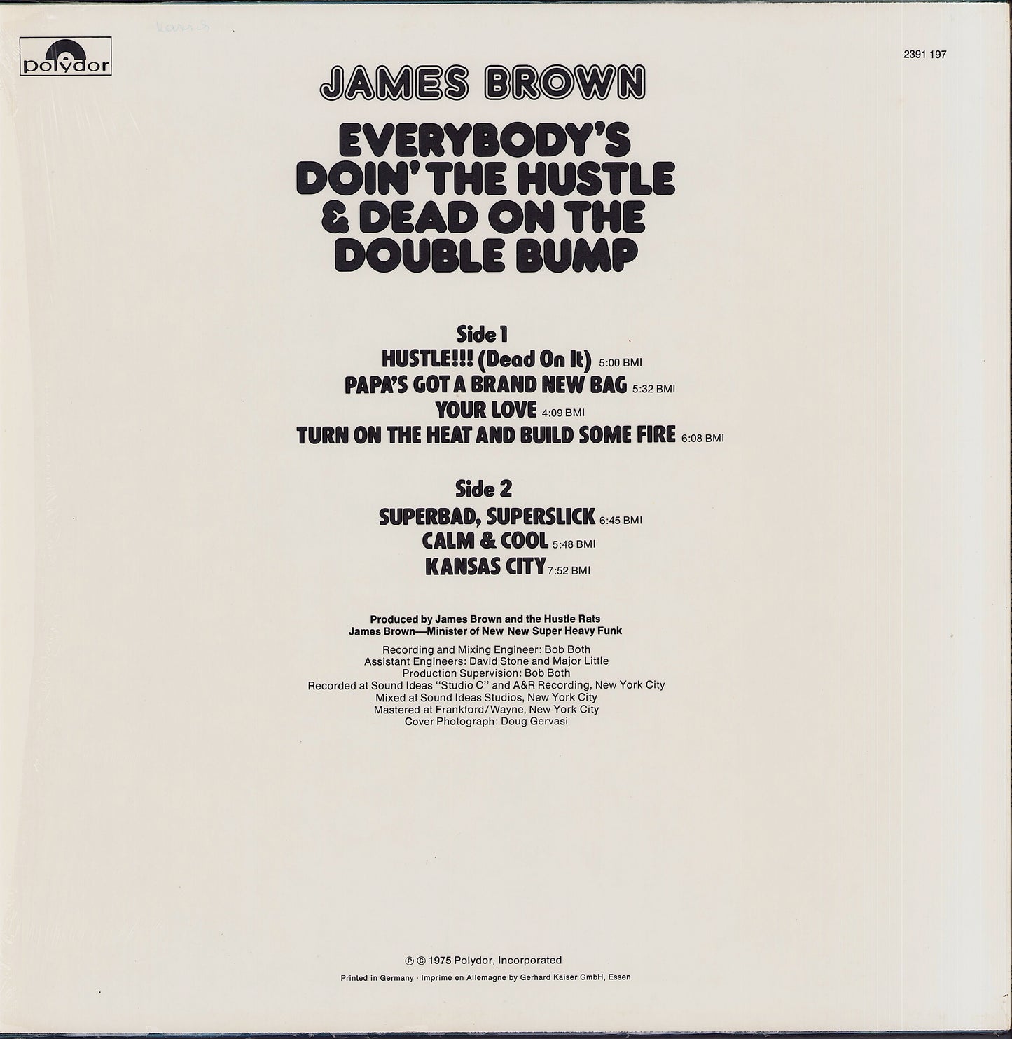 James Brown - Everybody's Doin' The Hustle & Dead On The Double Bump Vinyl LP