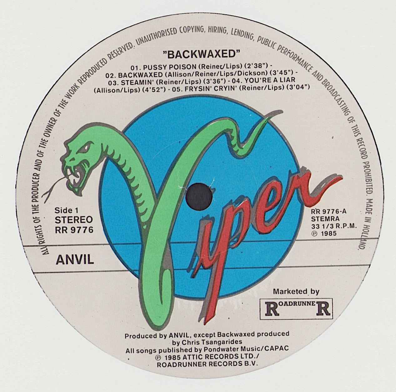 Anvil - Backwaxed Vinyl LP