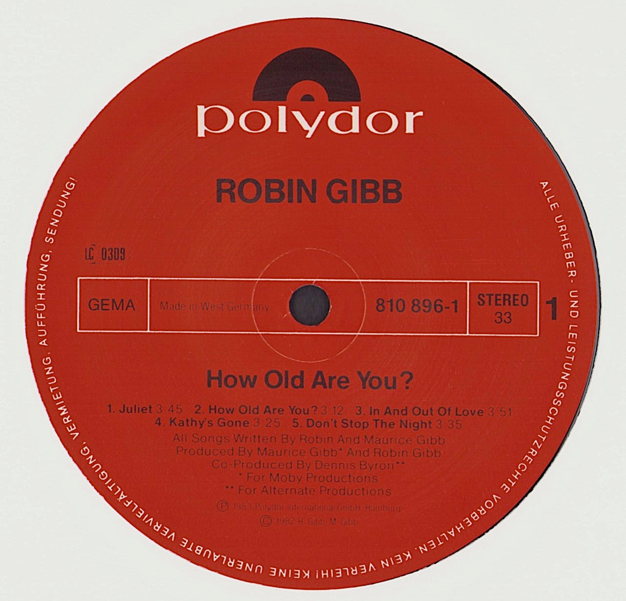 Robin Gibb - How Old Are You? Vinyl LP