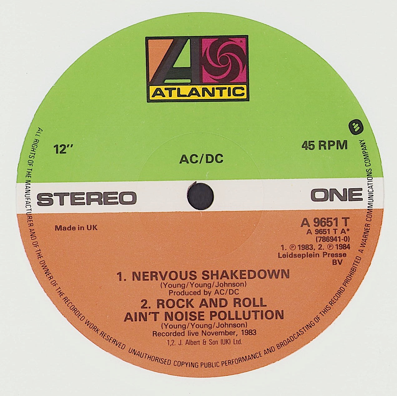 AC/DC - Nervous Shakedown Vinyl 12" UK