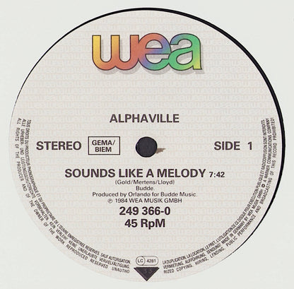 Alphaville ‎- Sounds Like A Melody Special Long Version Vinyl 12"