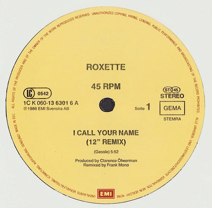 Roxette ‎- I Call Your Name Vinyl 12"