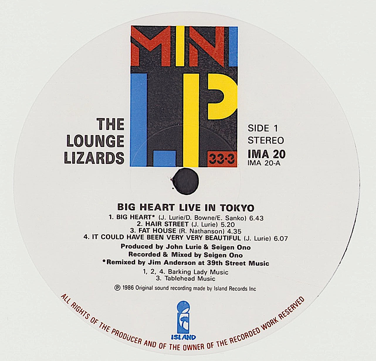 The Lounge Lizards - Big Heart (Vinyl LP)