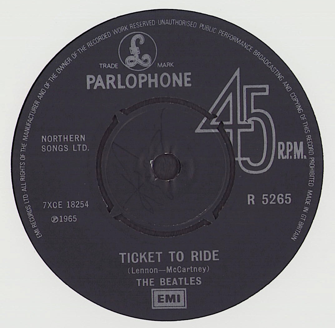 The Beatles ‎- Ticket To Ride c/w Yes It Is Vinyl 7"