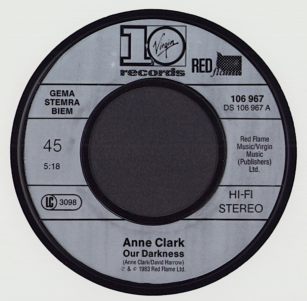 Anne Clark ‎– Our Darkness / Sleeper In Metropolis Vinyl 7"