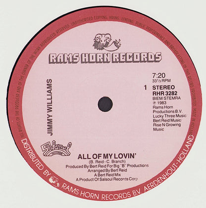 Jimmy Williams ‎- All Of My Lovin' Vinyl LP