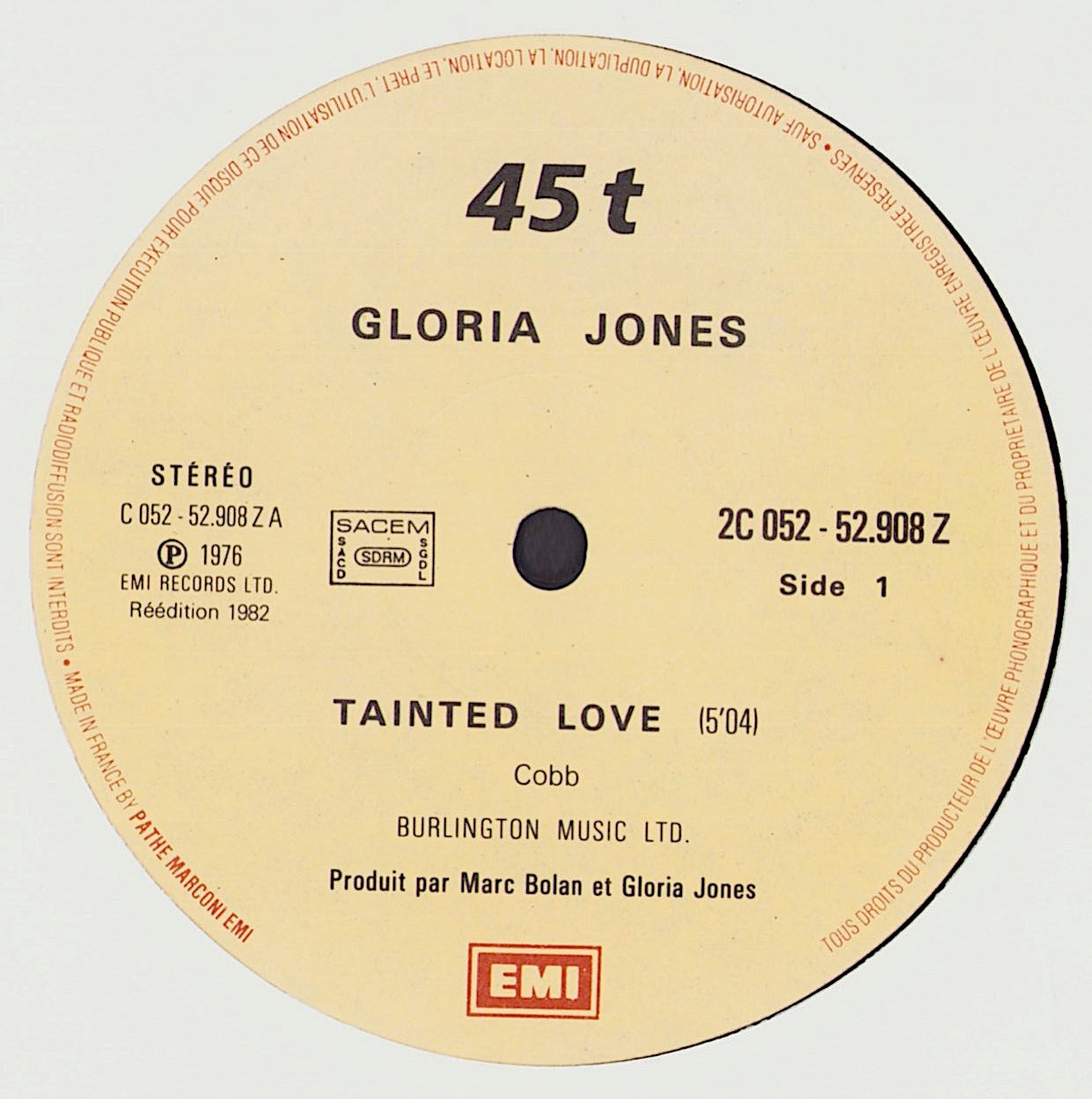 Gloria Jones - Tainted Love Vinyl 12"