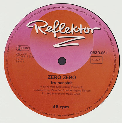 Zero Zero - Irrenanstalt : Glasherz Vinyl 12"