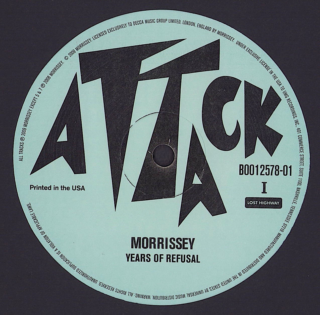 Morrissey ‎- Years Of Refusal Vinyl LP