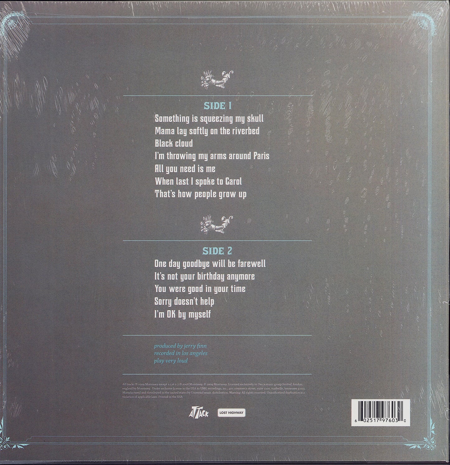Morrissey ‎- Years Of Refusal Vinyl LP