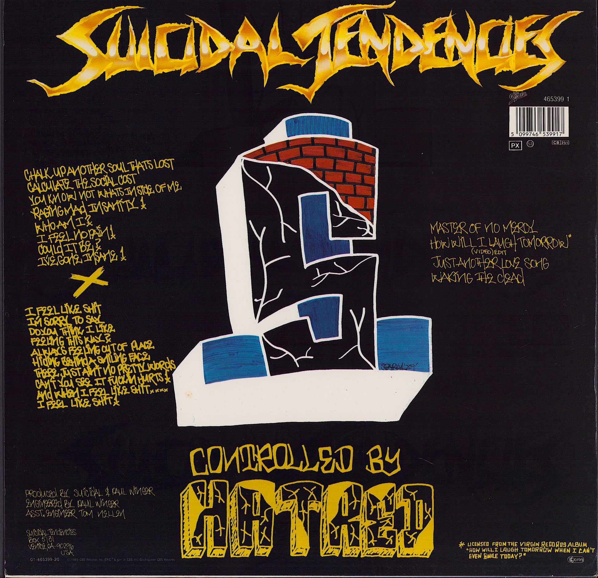 Suicidal Tendencies - Controlled By Hatred / Feel Like Shit... Deja-Vu Vinyl LP