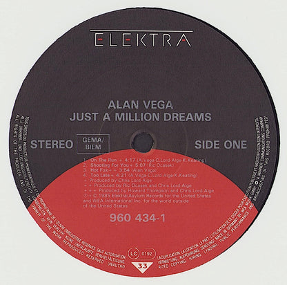 Alan Vega ‎- Just A Million Dreams Vinyl LP