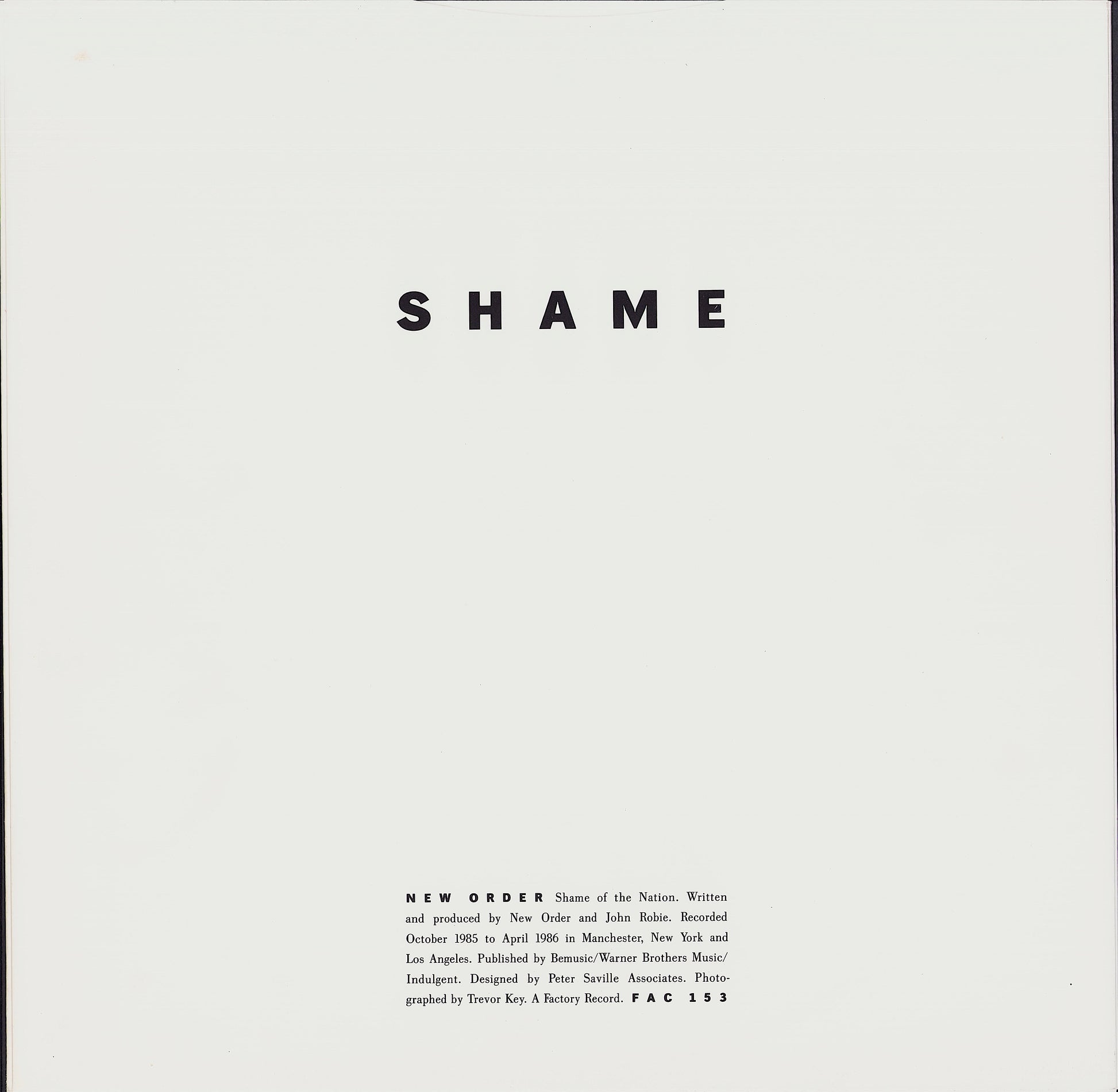 New Order ‎- State Of The Nation / Shame Of The Nation Vinyl 12"