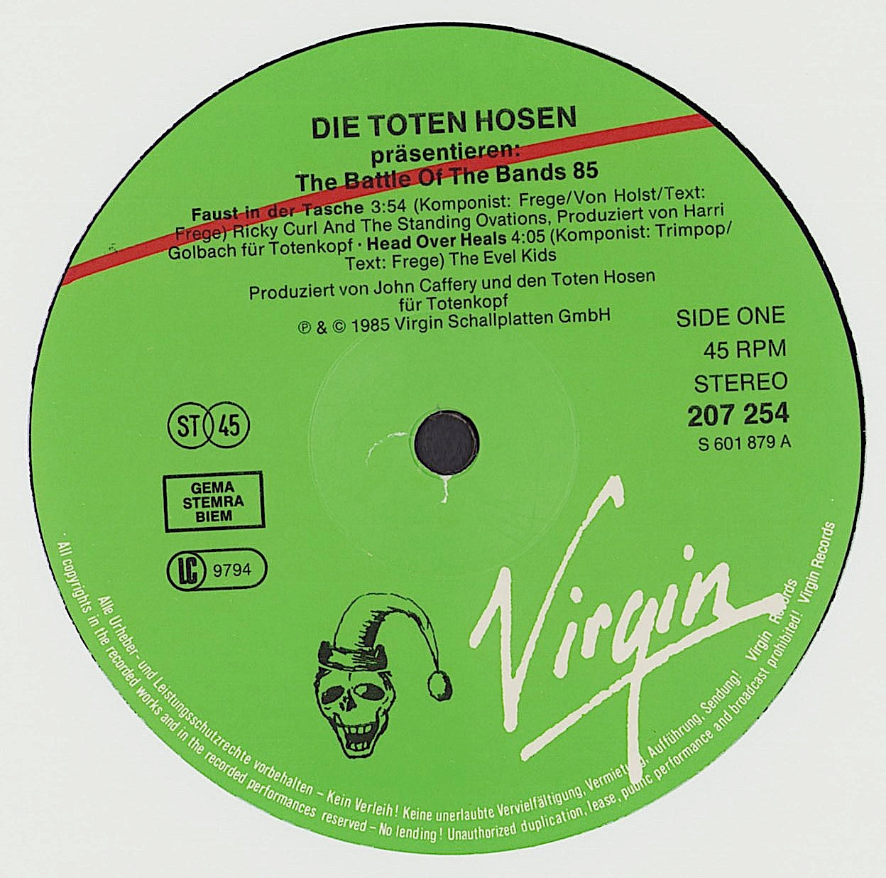 Die Toten Hosen ‎- The Battle Of The Bands 85 Vinyl 12"