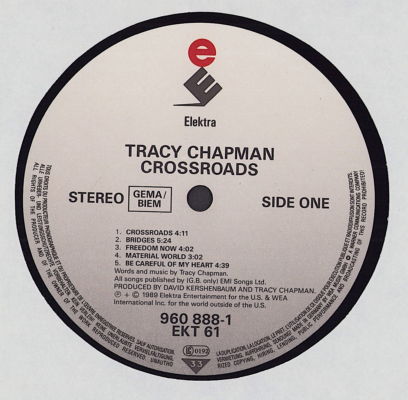 Tracy Chapman Singles, CD singles, 5, 7, 12 vinyl
