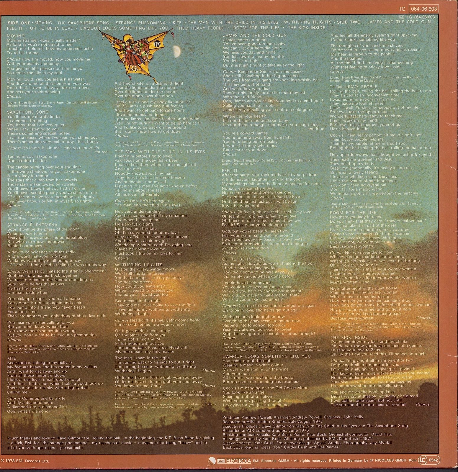 Kate Bush ‎- The Kick Inside Vinyl LP