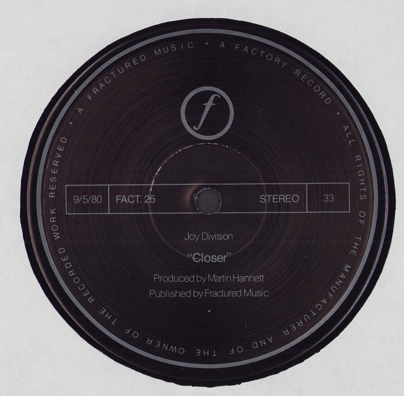 Joy Division ‎- Closer Vinyl LP UK 1. Press