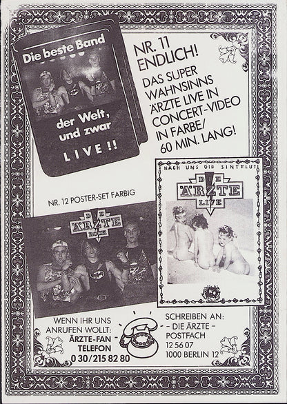 Die Ärzte ‎- Live Nach Uns Die Sintflut Vinyl 3LP + Bonus-Single "Der Ritt auf dem Schmetterling Instrumental "