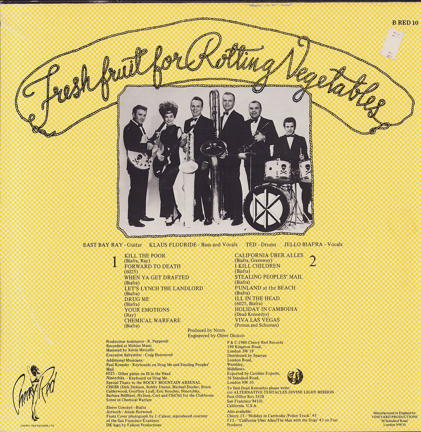 Dead Kennedys ‎- Fresh Fruit For Rotting Vegetables Vinyl LP UK 1. Press