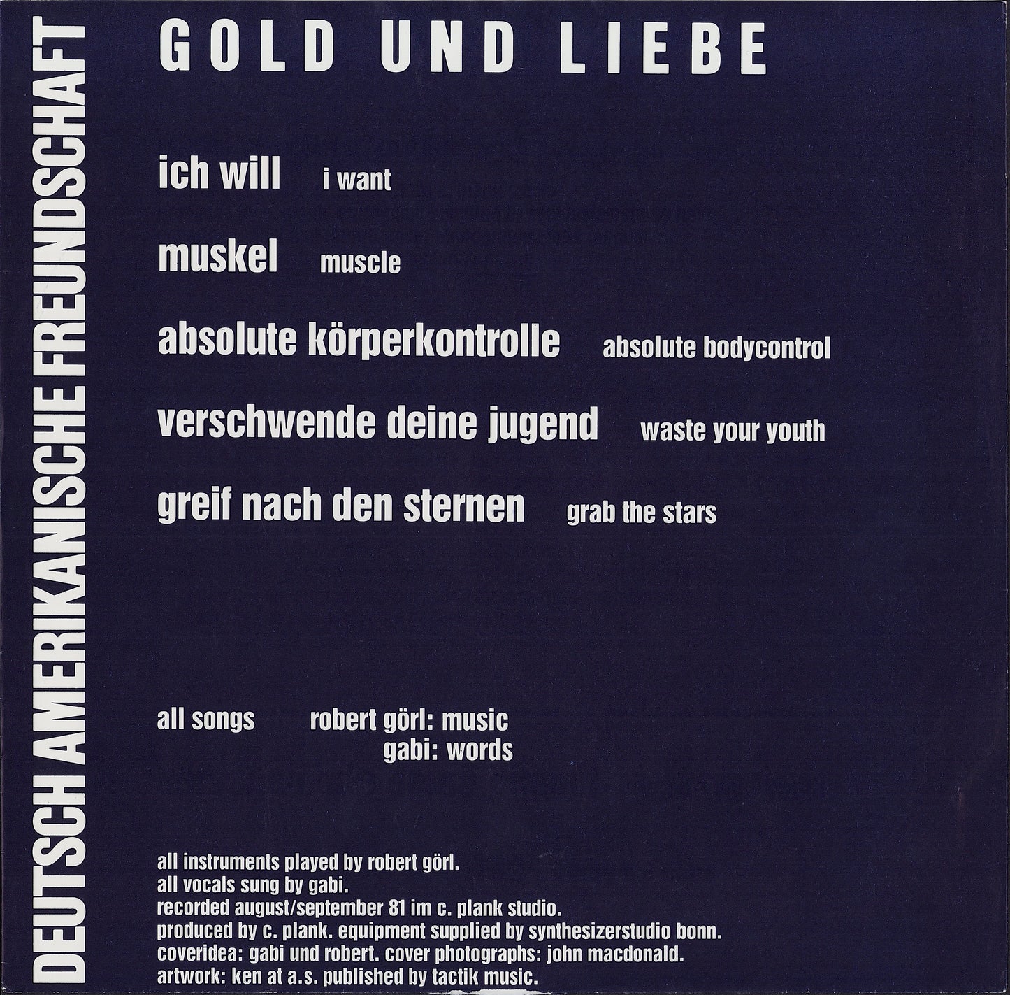 Deutsch Amerikanische Freundschaft ‎- Gold Und Liebe