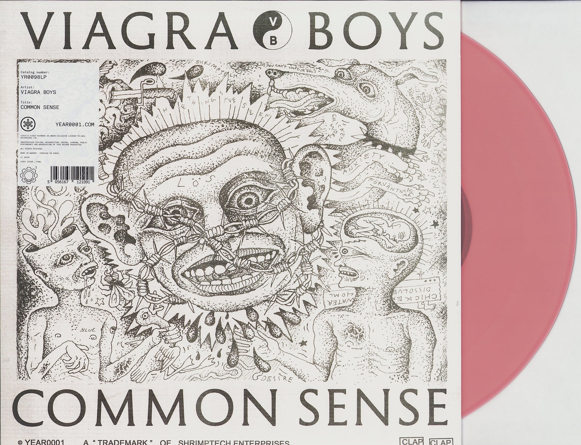 Viagra Boys - Common Sense Pink Transparent Vinyl LP Limited Edition