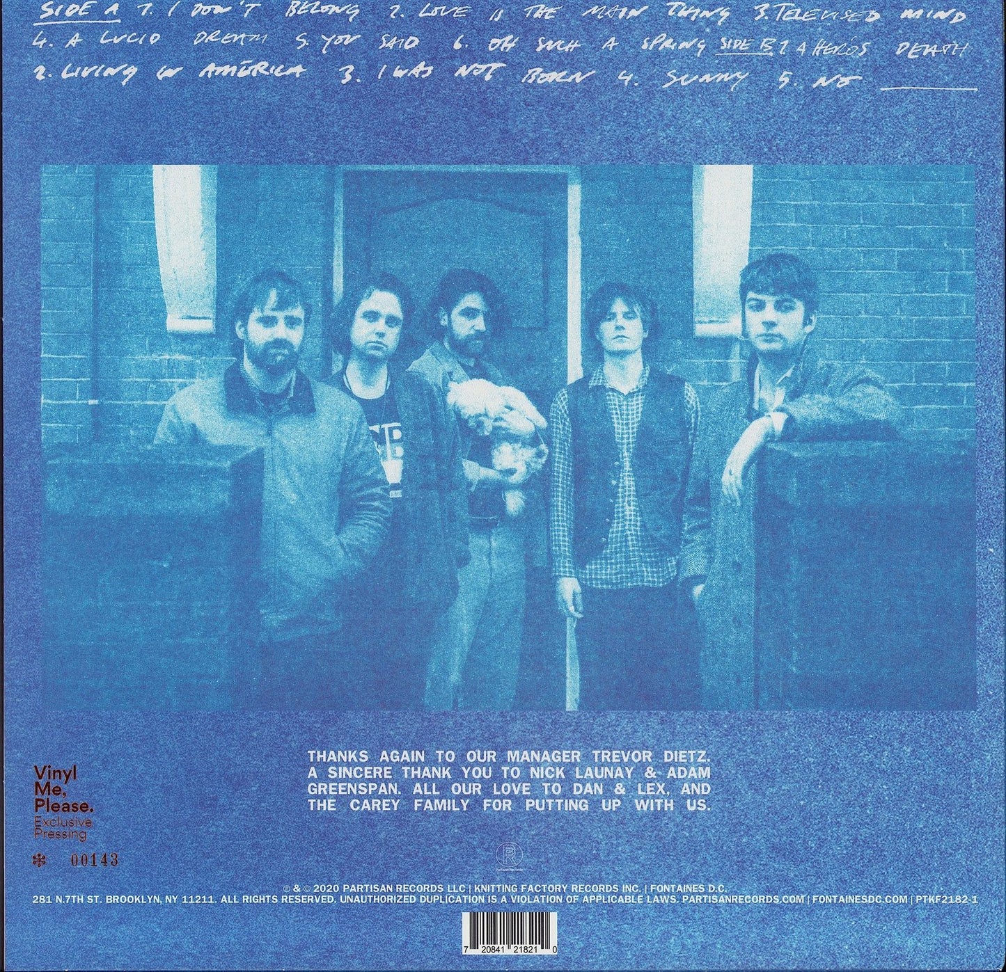 Fontaines D.C. ‎- A Hero's Death Blue Seafoam Vinyl LP Club Edition - Limited