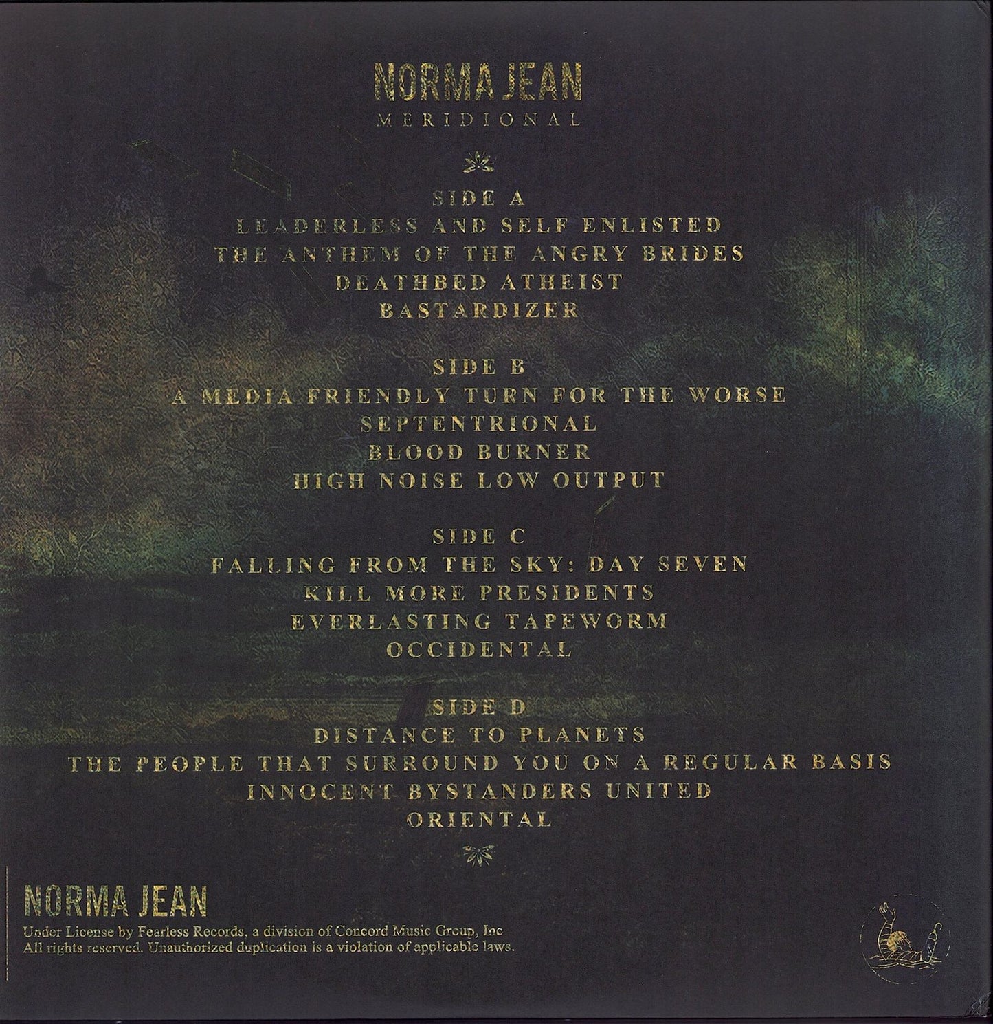 Norma Jean ‎- Meridional Green and Yellow Smash Vinyl 2LP