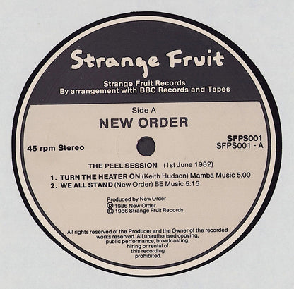 New Order ‎- The Peel Sessions Vinyl 12" Limited Edition