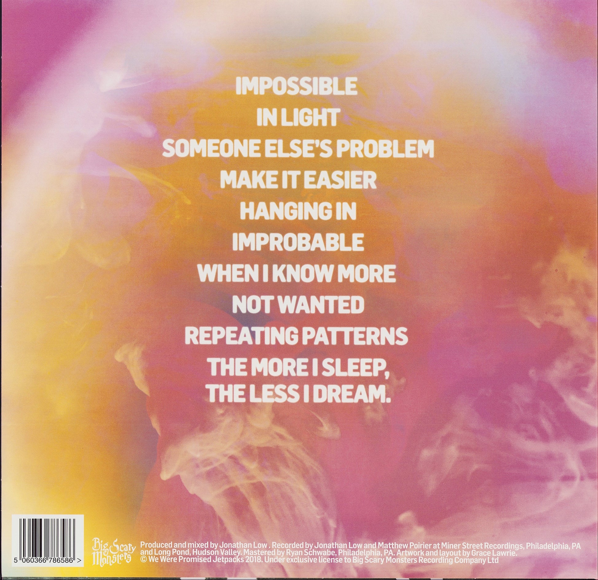 We Were Promised Jetpacks - The More I Sleep The Less I Dream Orange & Pink Vinyl LP Limited Edition