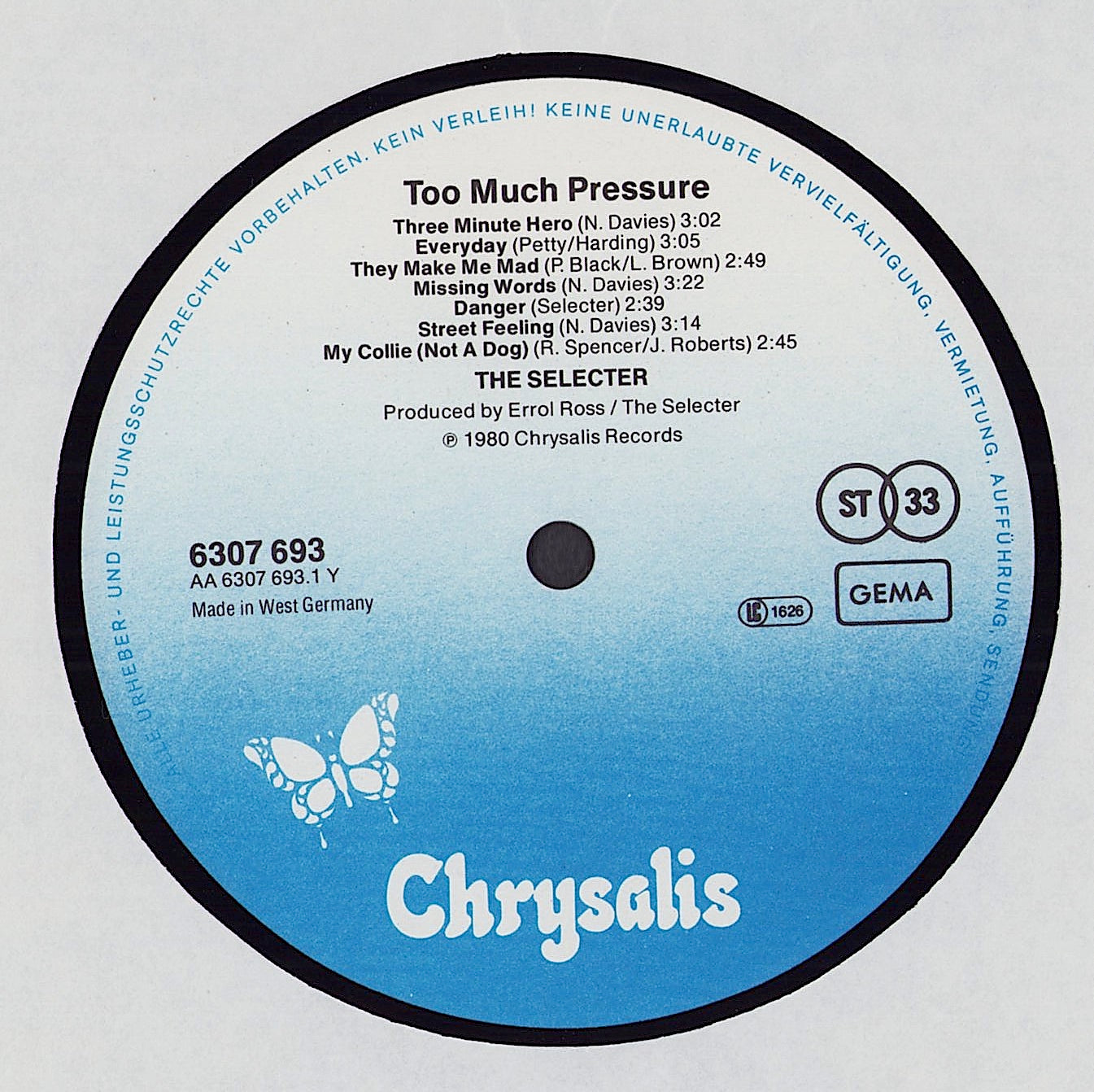 The Selecter ‎- Too Much Pressure Vinyl LP DE