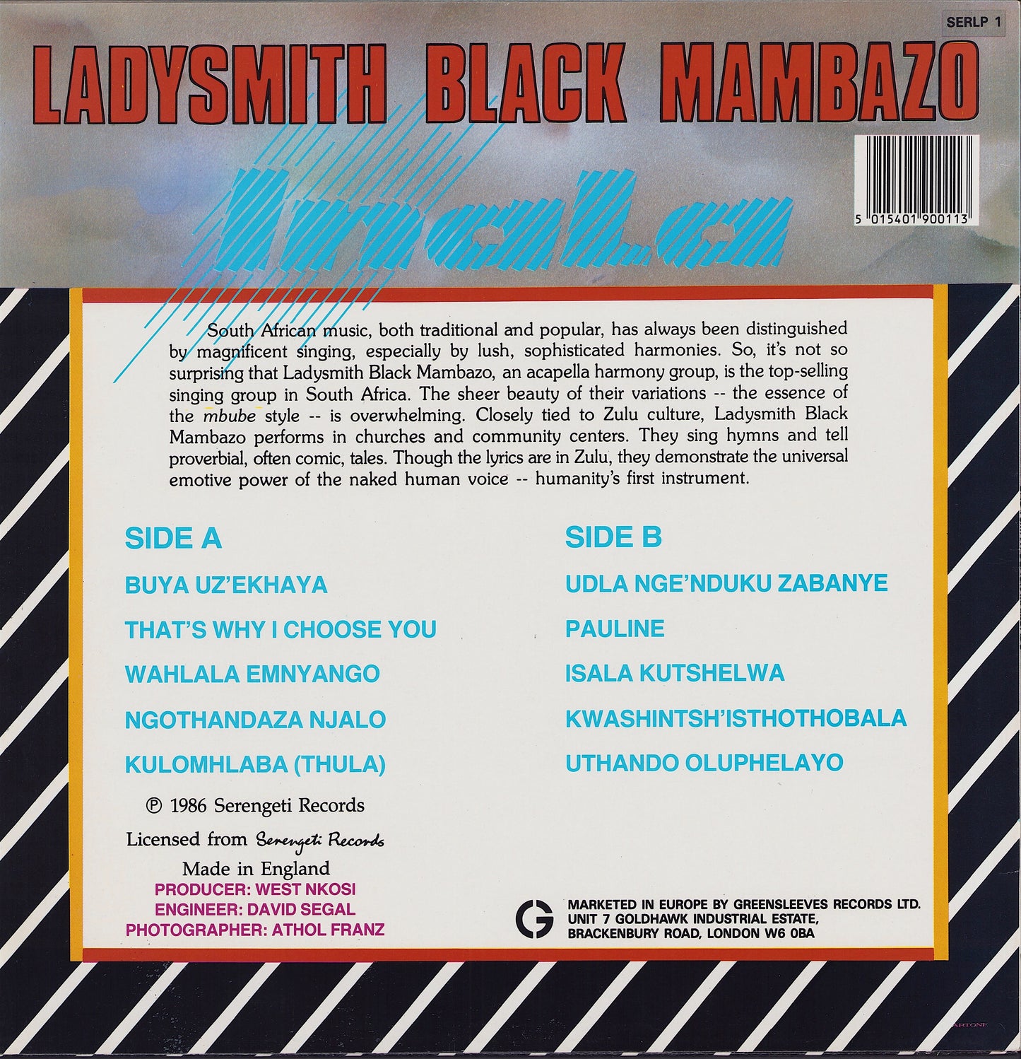 Ladysmith Black Mambazo ‎- Inala Vinyl LP