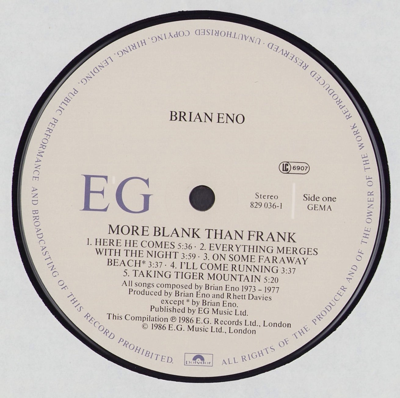 Eno - More Blank Than Frank (Vinyl LP) DE