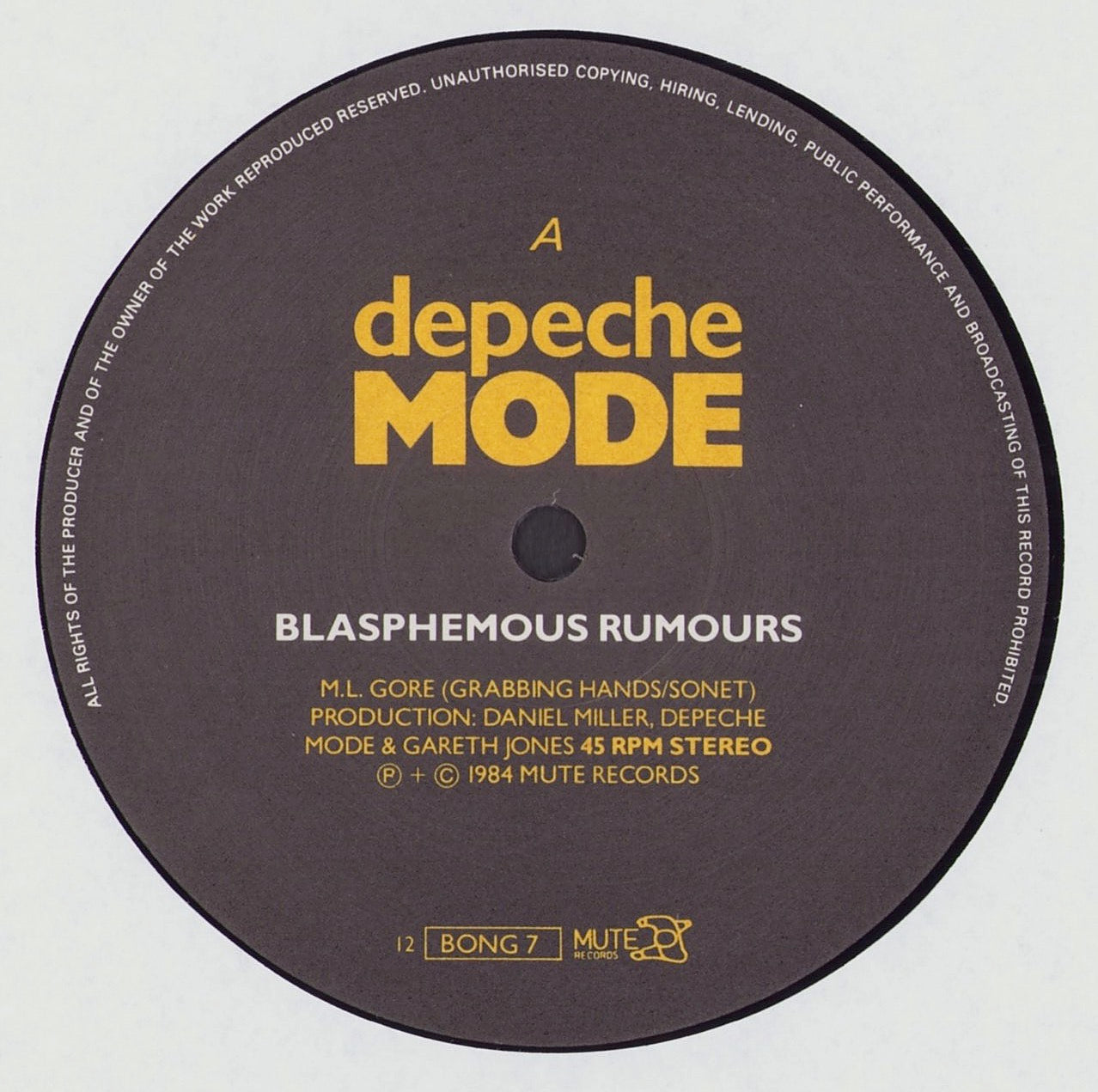 Blasphemous Rumours 7 Vinyl