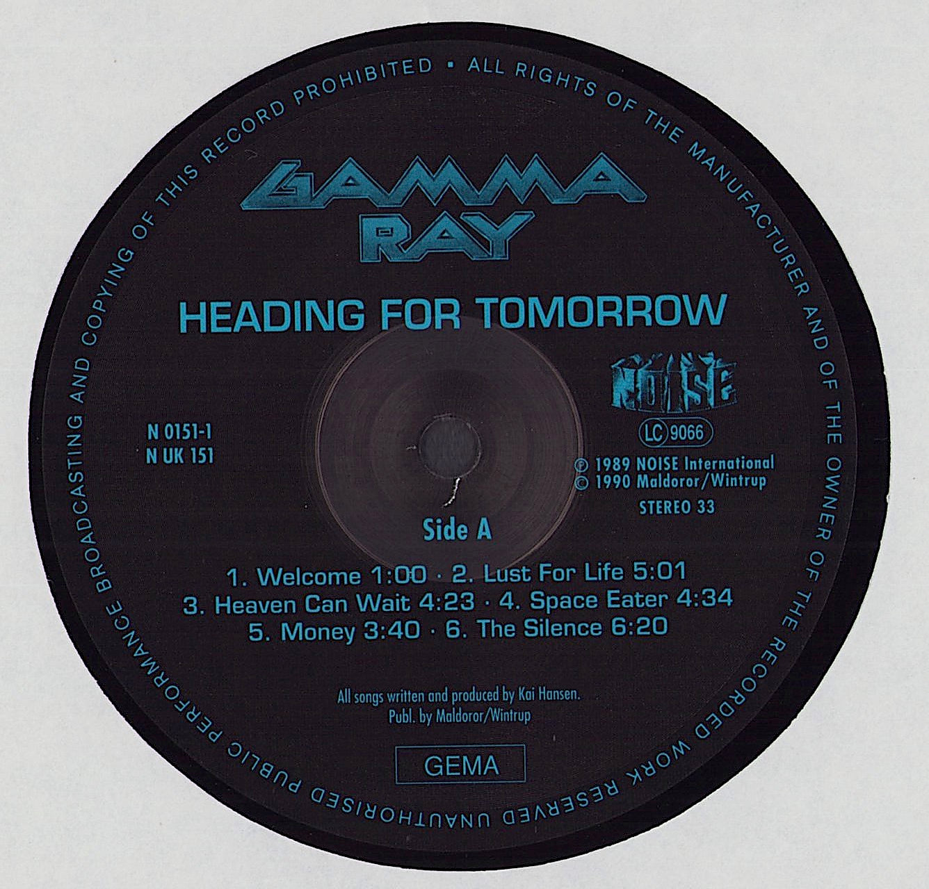 Gamma Ray ‎- Heading For Tomorrow Vinyl LP