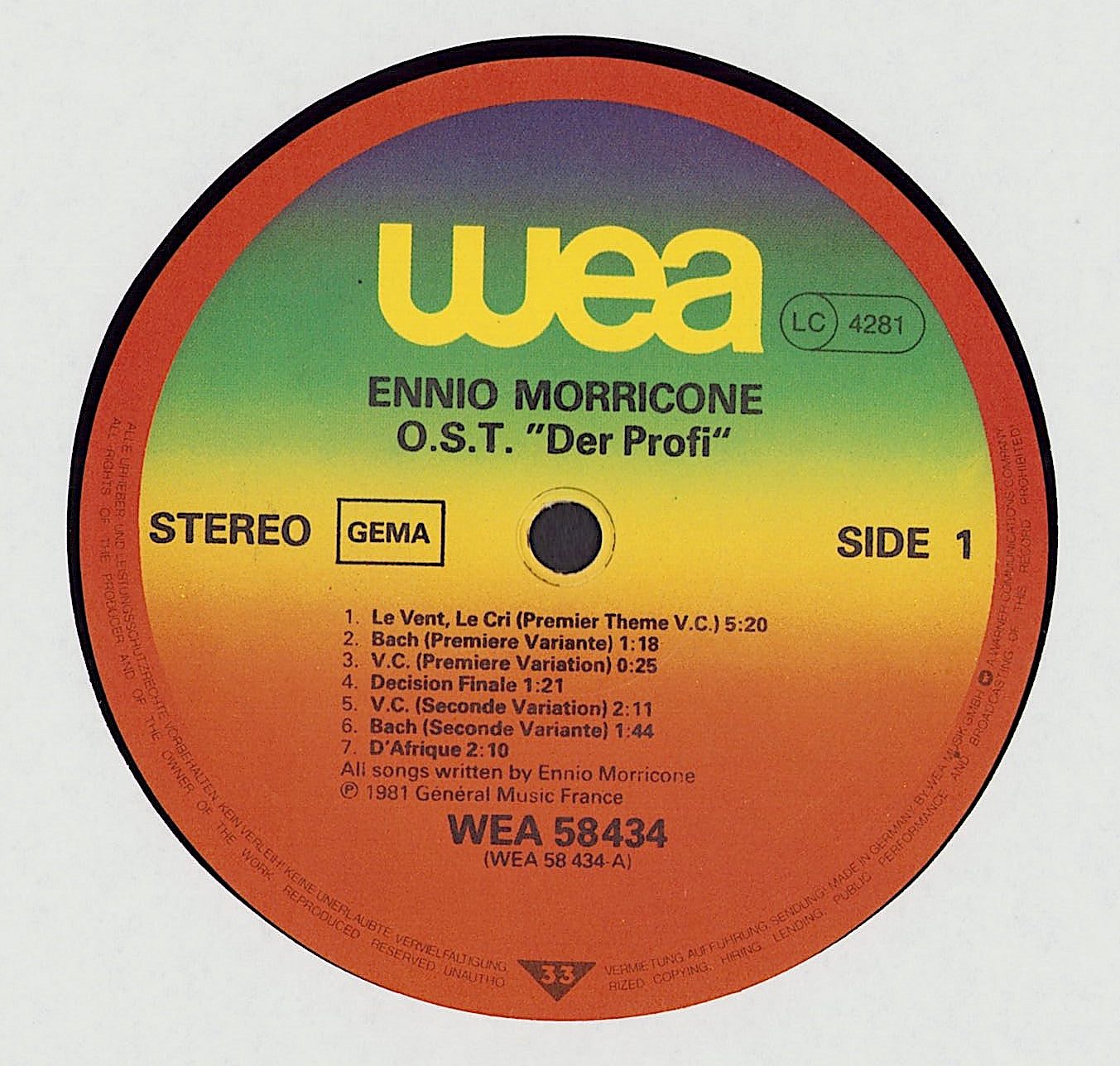 Ennio Morricone - Der Profi Vinyl LP