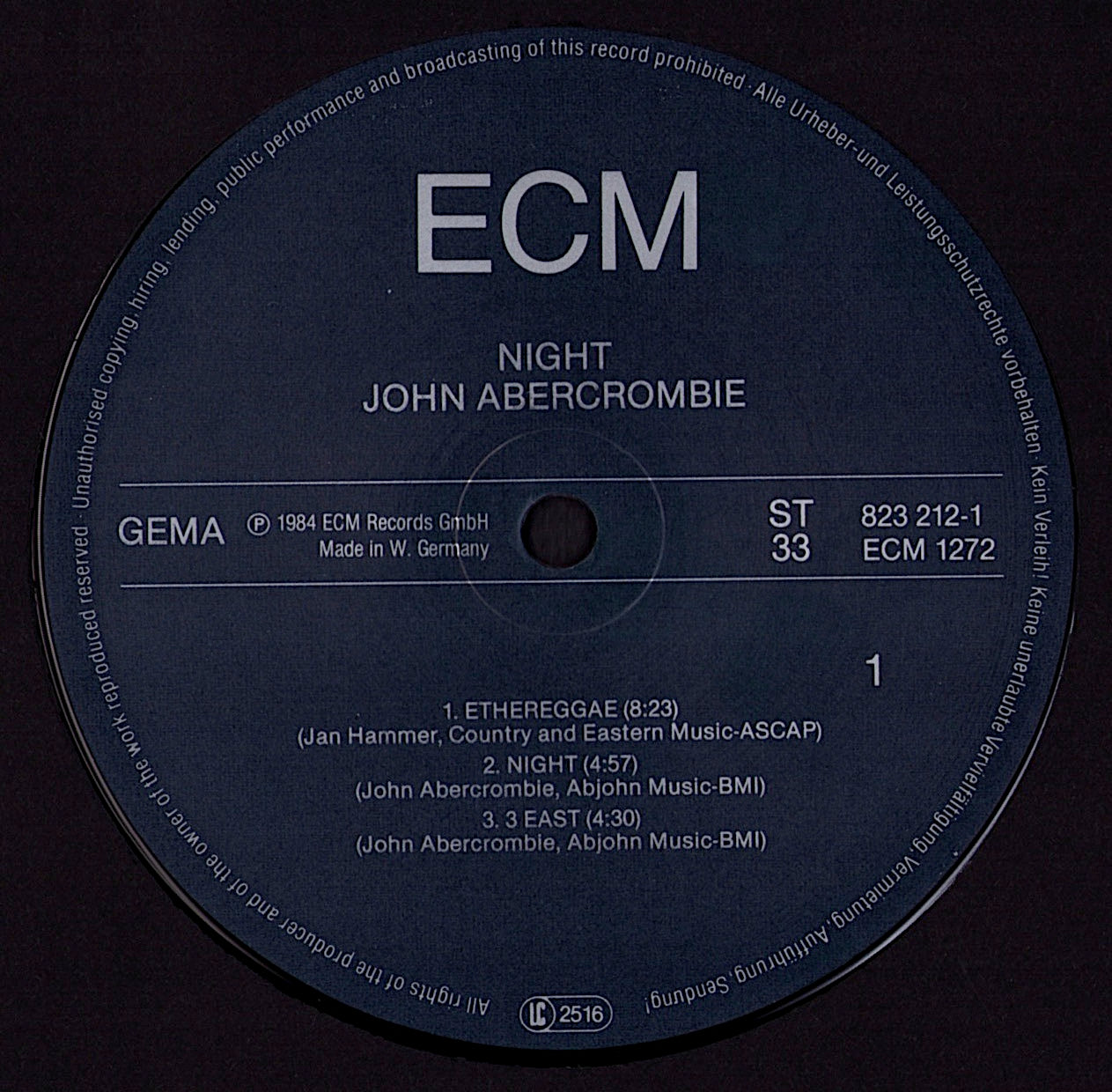 John Abercrombie ‎- Night Vinyl LP Kopie
