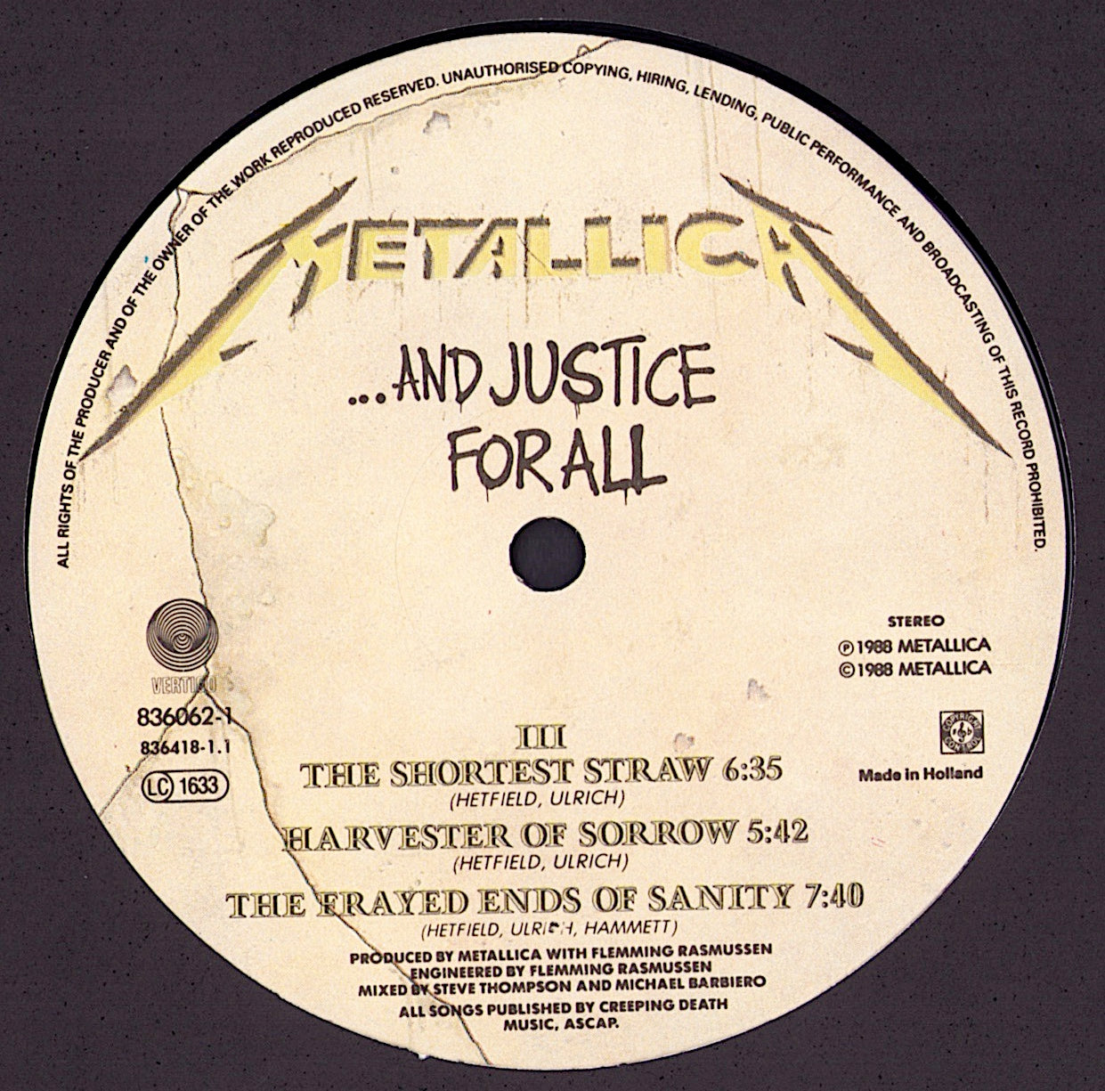 Metallica - ...And Justice For All Vinyl 2LP