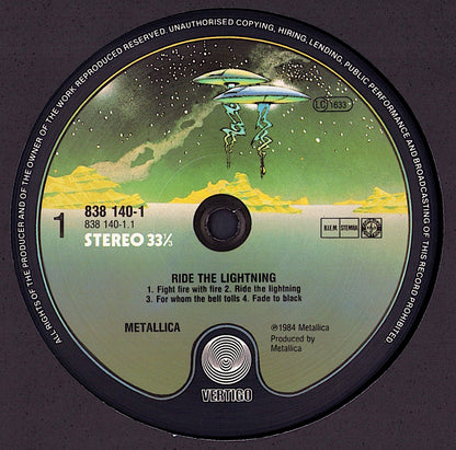 Metallica - Ride The Lightning Vinyl LP